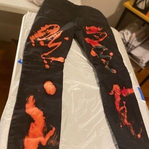 Customized Reverse Dye Jeans Size 34 Unisex